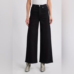 Rag & Bone Flexi Sofie High Waist Ankle Wide Leg Jean Black Bird size 23